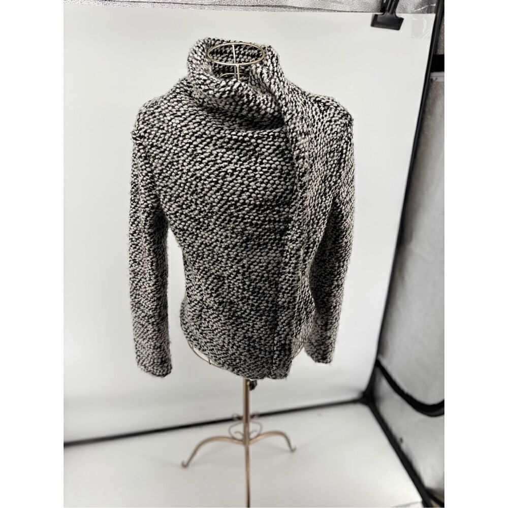 Blank NYC Boucle Knit Motorcycle Moto Jacket Black White Women’s Size XS
